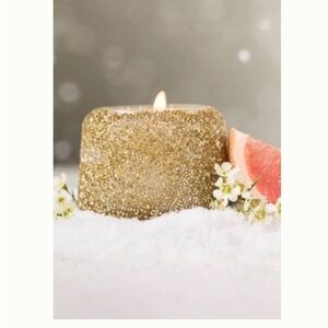 Anthropologie Gold Glitter Candle